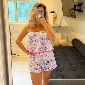 Lillly Pulitzer matching lilac and shirt set in Size 0 but fits more like a 2/4